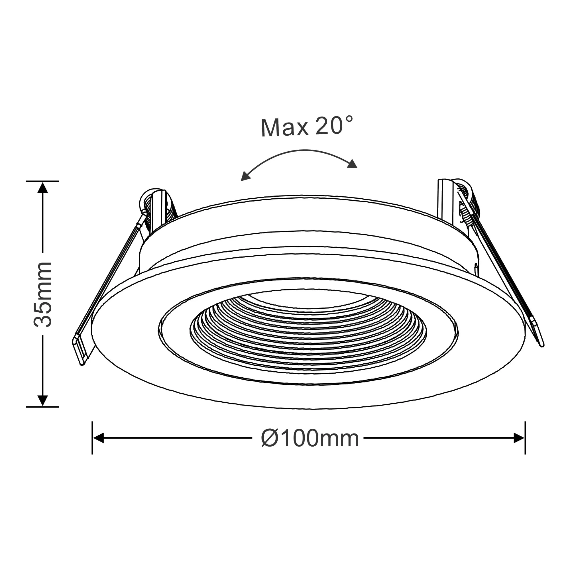 Bono 10 Tridonic Powered 10W 2700K 710lm 36° CRI>90 LED Engine White Round Adjustable Recessed Spotlight, IP20 DM201314  Dlux Bono 10